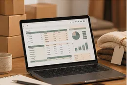 Calculadora de Lucro Real no notebook
